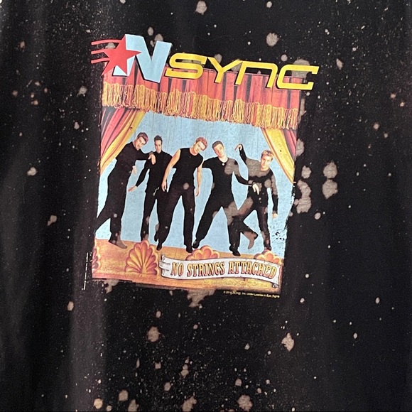 *NSYNC NO STRINGS ATTACHED ACID WASHED CUT T-SHIRT SZ M - Picture 2 of 2